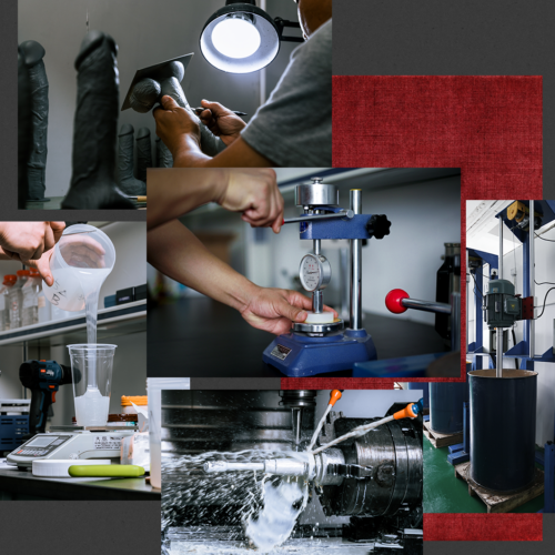 iGoods production: precision inspection, molding, and quality testing.