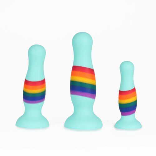 butt plug with rainbow colors
