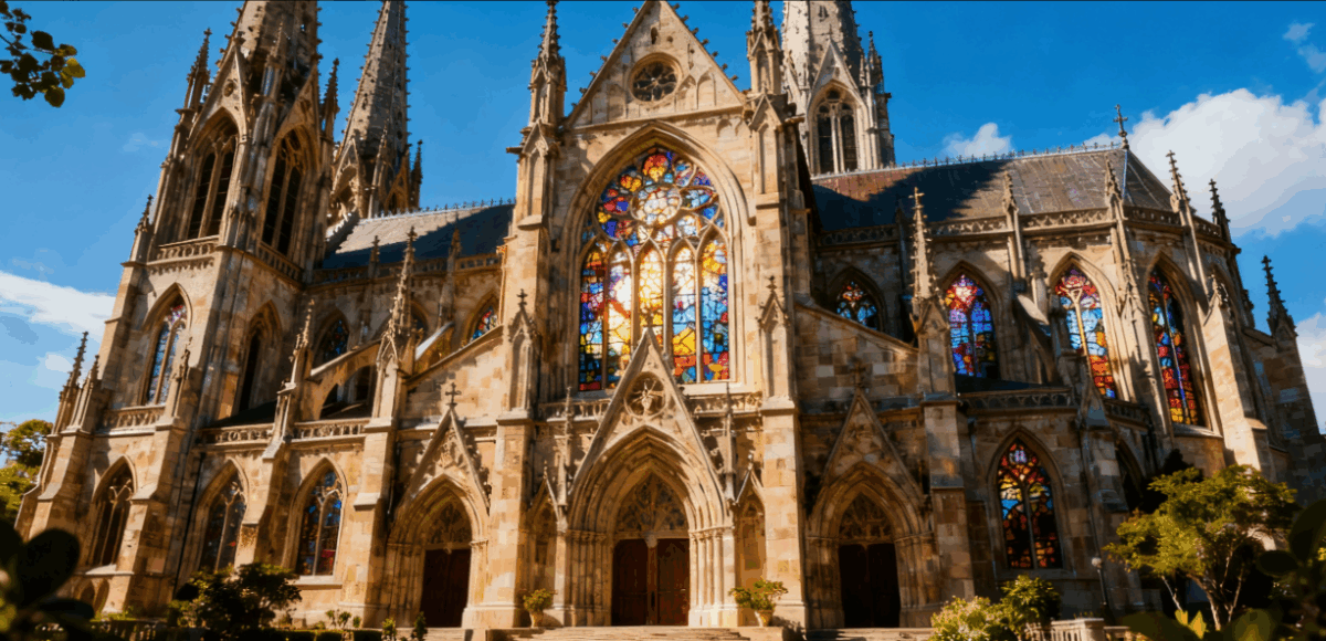 A photo of Gothic architecture that could be used as inspiration for fantasy dildo