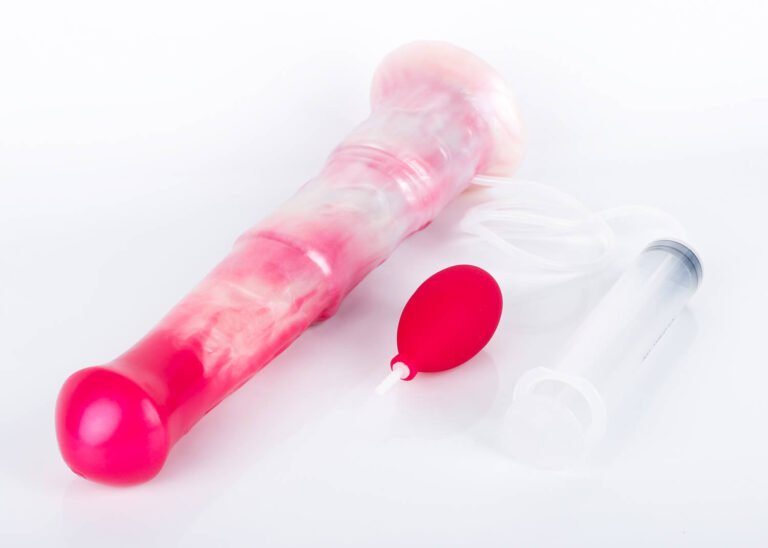horse dildo design with ejaculation system and pump accessory