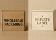 Clean illustration showing contrast between standard wholesale and premium private label packaging for profitable adult toy assortments