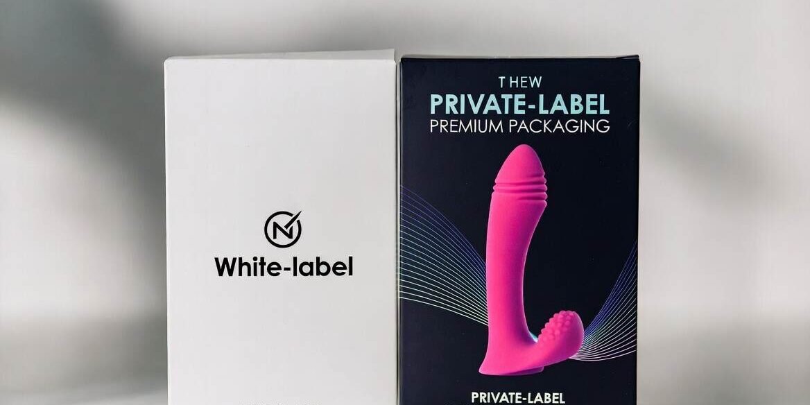 Private label vs white label adult toys packaging comparison with custom logos and premium branding for brand starters