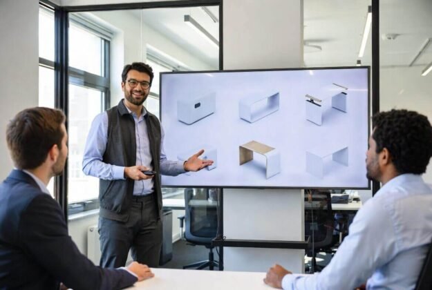 WHzFt (1) (1) (1) External R&D partner presenting simple 3D product concepts to internal product development team