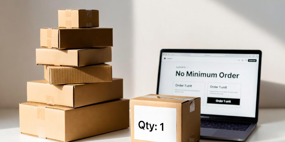 Single-unit vs bulk shipping boxes illustrating no minimum order wholesale adult toys for small sellers