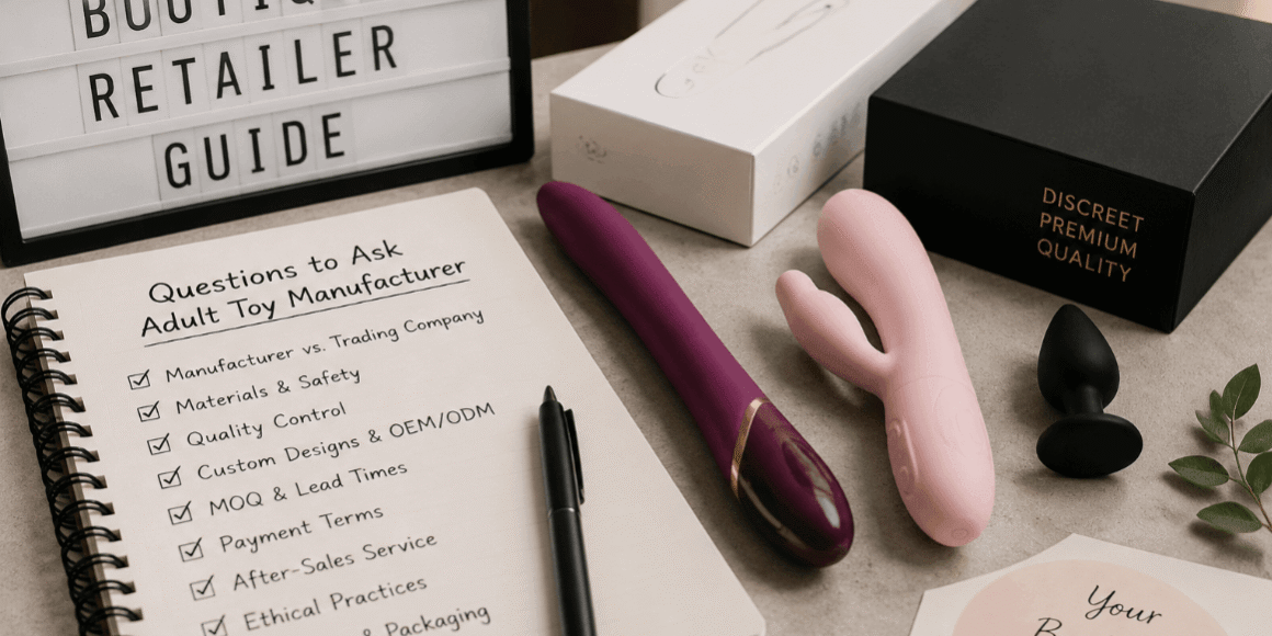 Boutique retailers evaluating an adult toy manufacturer partnership with product samples, packaging, and supplier checklist