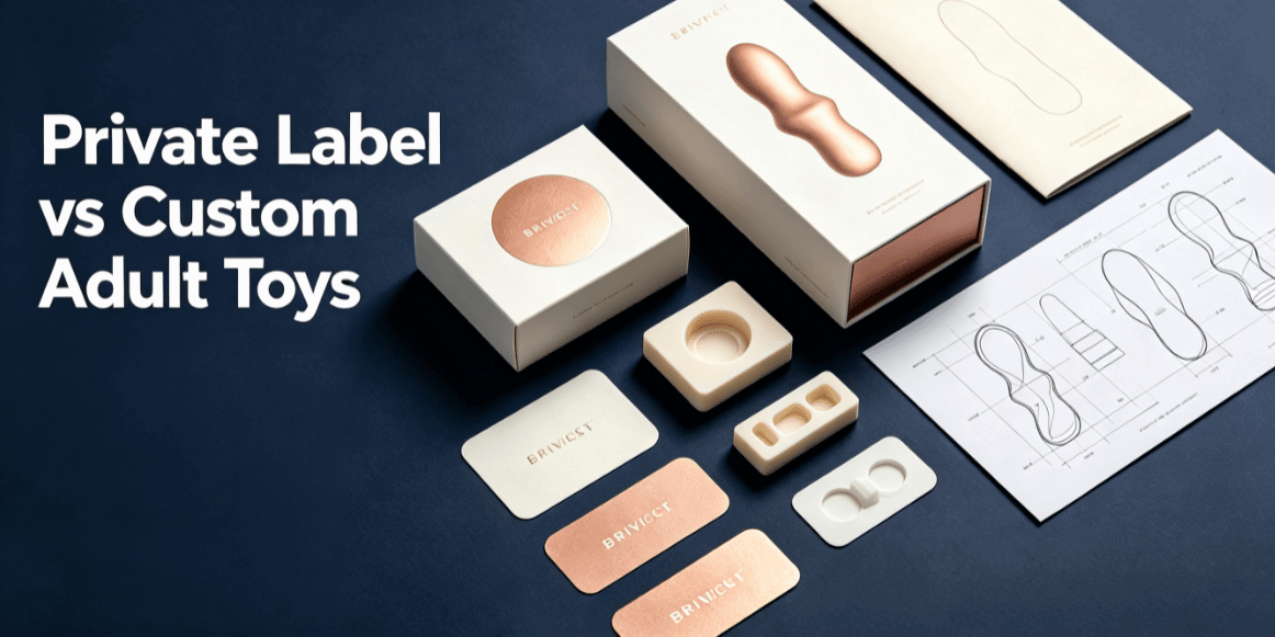 1 (1) (1) Private label vs custom adult toys manufacturing blog feature photo, OEM ODM sexual wellness product branding, luxury product packaging, prototype technical drawing for adult toy brand development
