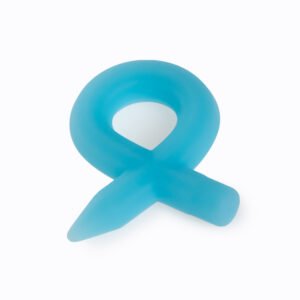 Blue silicone pencil knot cock ring