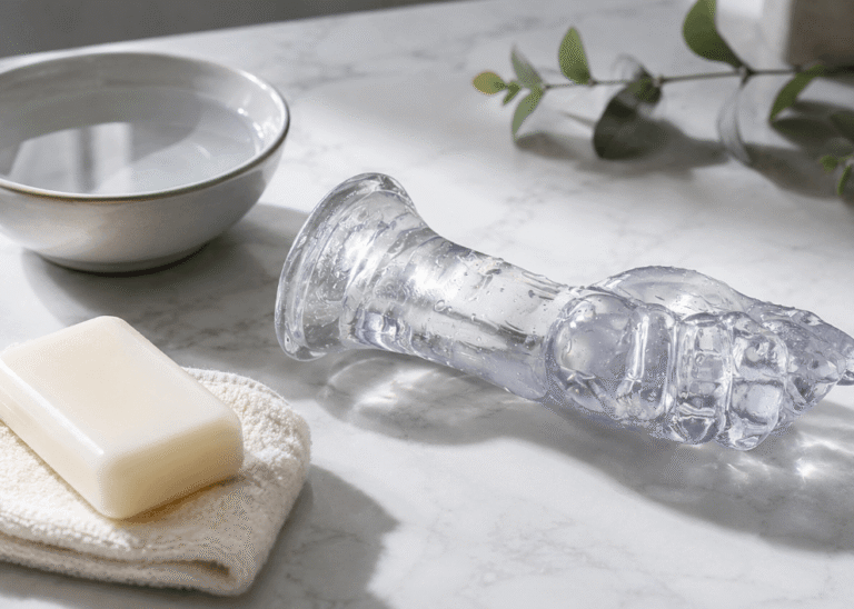 How to clean a silicone arm dildo with soap and water